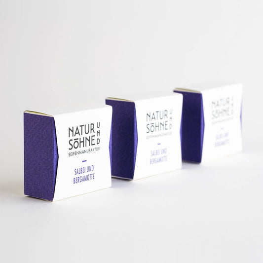 Dreier-Set Naturseife Salbei und Bergamotte, 3 Seifen zu 100g