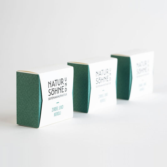 Dreier-Set Naturseife Zirbel und Neroli, 3 Seifen zu 100g