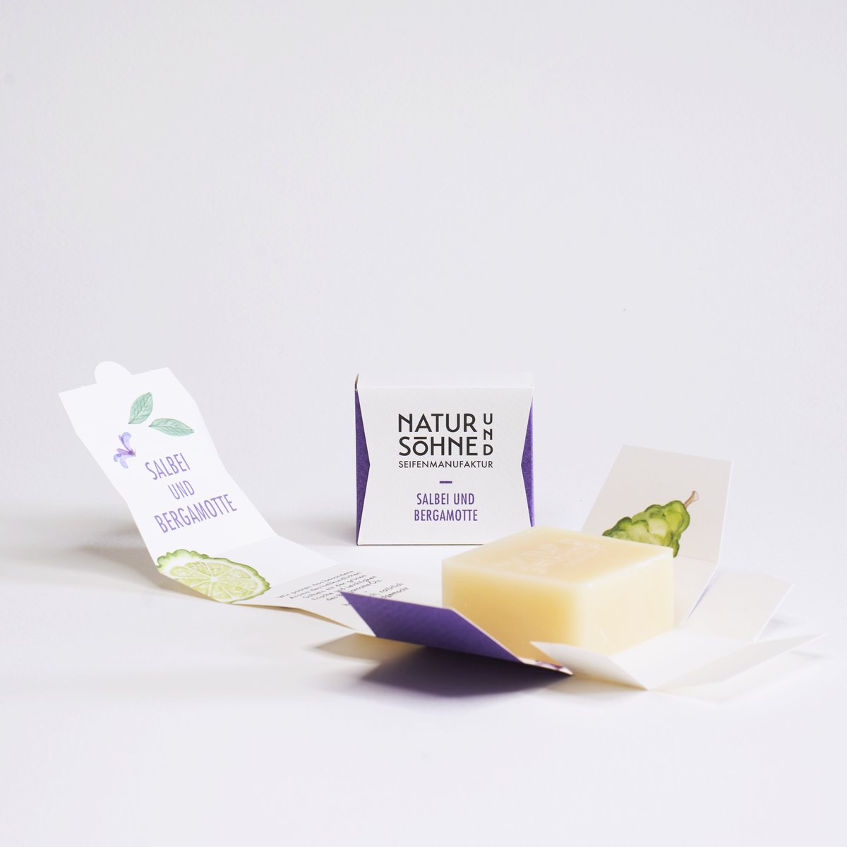 Naturseife Salbei und Bergamotte, offen