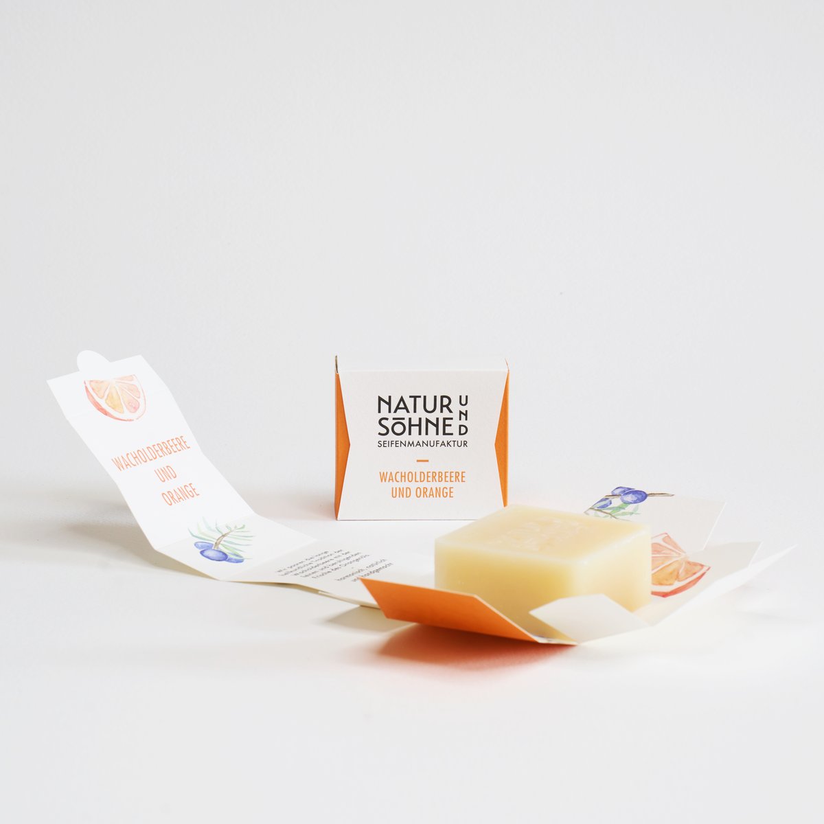 Naturseife Wacholderbeere und Orange, offen